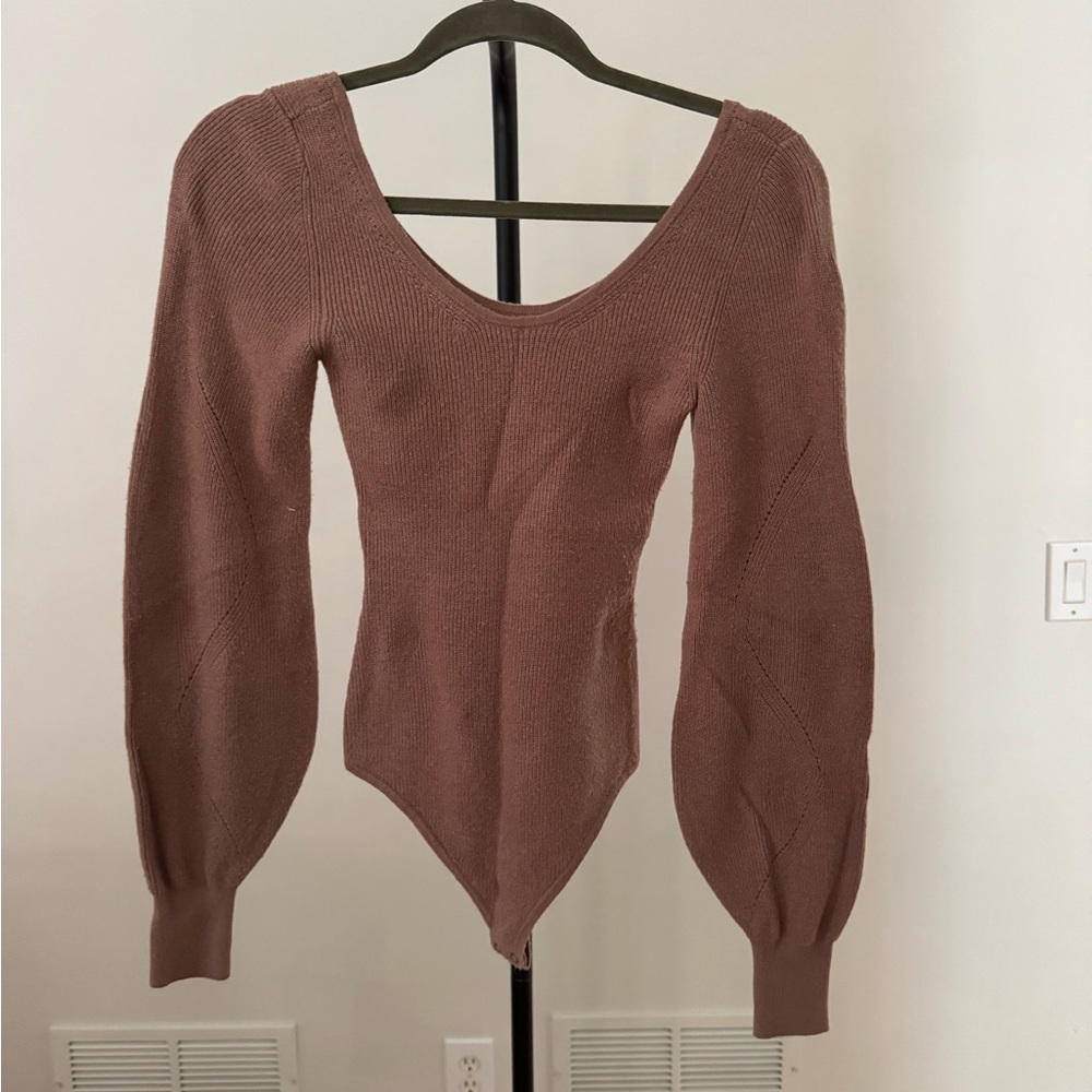 Abercrombie & Fitch Women's Scoop Neck Sweater in Brown